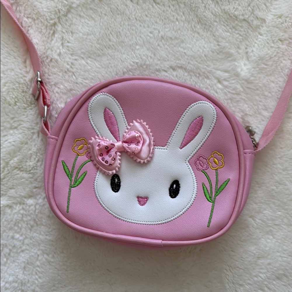 Pink Bunny Crossbody Bag for Kids
